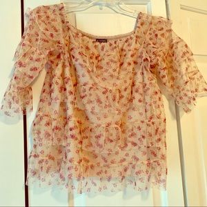 Lace overlay Express floral top